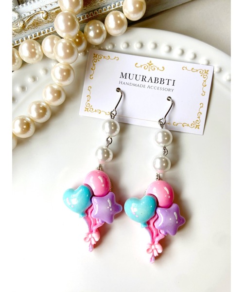 VIBGYOR(ヴィブジョー)の「【MUURABBTI】ファンシーバルーンピアス(MA)(ピアス(両耳用)・レディース・ベビーピンク/ピンク系その他・FREE)」の1枚目の写真