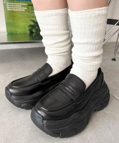 WEGO(ウィゴー)の「WEGO/スニーカーソールローファー(ローファー・レディース・ブラック・SMALL/MEDIUM/LARGE)」の7枚目の写真