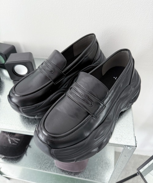 WEGO(ウィゴー)の「WEGO/スニーカーソールローファー(ローファー・レディース・ブラック・SMALL/MEDIUM/LARGE)」の2枚目の写真