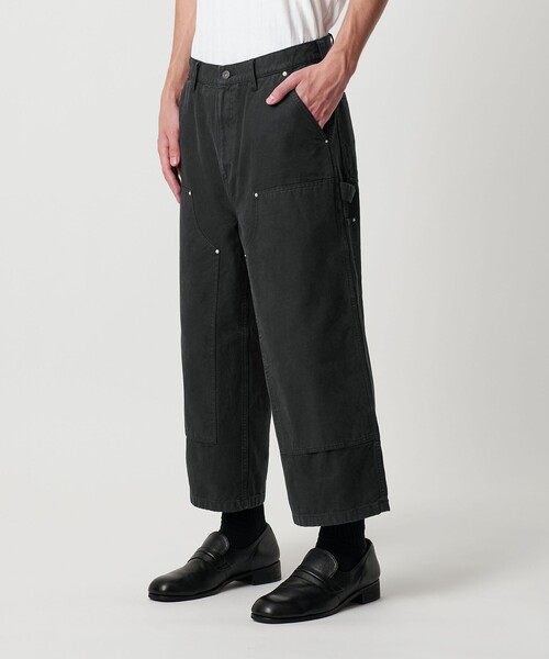 MONKEY TIME（モンキータイム）の「ガーメントダイ ダック ダブルニー アンクル パンツ（デニムパンツ・メンズ・ブラック/ダークブラウン・S/L/M）」の2枚目の写真