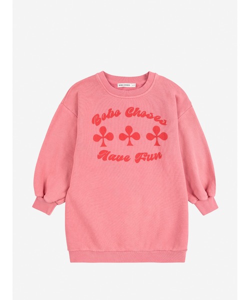 BOBO CHOSES（ボボショーズ）の「Have Fun sweatshirt dress（ワンピース・キッズ・ピンク・6-7YEAR/4-5YEAR/2-3YEAR/12-13y/8-9y/10-11y）」の2枚目の写真