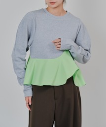DOLLUPOOPS | ウェーブ切替ペプラムトップス(スウェット)