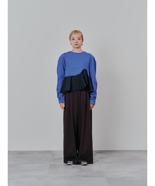 DOLLUPOOPS（ドールアップウップス）の「ウェーブ切替ペプラムトップス（スウェット・レディース・ブルー/グレー/ブラック・38）」の13枚目の写真