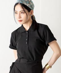 エフォートレスな女性らしさが薫る!ベーシックなのに品よく決まる、大人の無地鹿の子半袖ポロシャツ