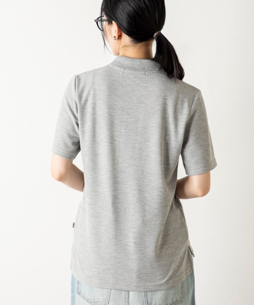 MILLION CARATS(ミリオンカラッツ)の「エフォートレスな女性らしさが薫る!ベーシックなのに品よく決まる、大人の無地鹿の子半袖ポロシャツ(ポロシャツ・レディース・ネイビー/パープル/ピンク/ブラック/オフホワイト/グレー・MEDIUM/LARGE/XL)」の20枚目の写真