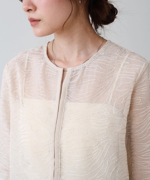 Bab(バブ)の「フロントホック刺繍ブラウスジャケット(シャツ/ブラウス・レディース・ブラック/アイボリー・MEDIUM)」の21枚目の写真