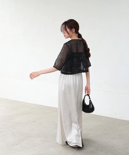 Bab(バブ)の「フロントホック刺繍ブラウスジャケット(シャツ/ブラウス・レディース・ブラック/アイボリー・MEDIUM)」の7枚目の写真
