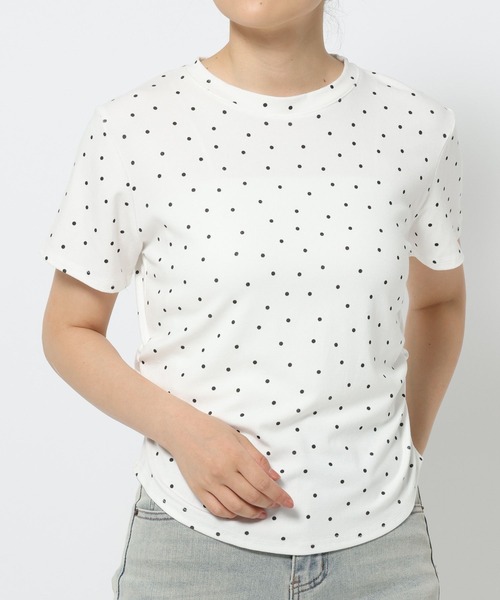 FOREVER 21(フォーエバー トゥエンティーワン)の「【2025SS】ドットシャーリングT(Tシャツ/カットソー・レディース・ブラック/オフホワイト・FREE)」の1枚目の写真