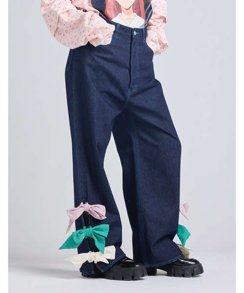 Little sunny bite(リトルサニーバイト)の「denim ribbon pants(デニムパンツ・レディース・インディゴブルー/ブルー・MEDIUM/SMALL)」の12枚目の写真