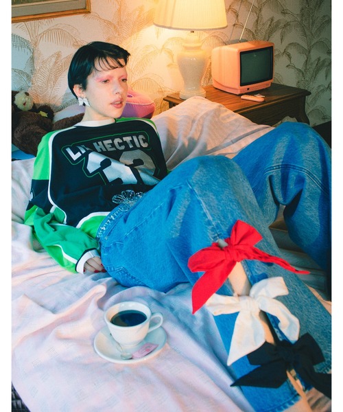 Little sunny bite(リトルサニーバイト)の「denim ribbon pants(デニムパンツ・レディース・インディゴブルー/ブルー・MEDIUM/SMALL)」の22枚目の写真