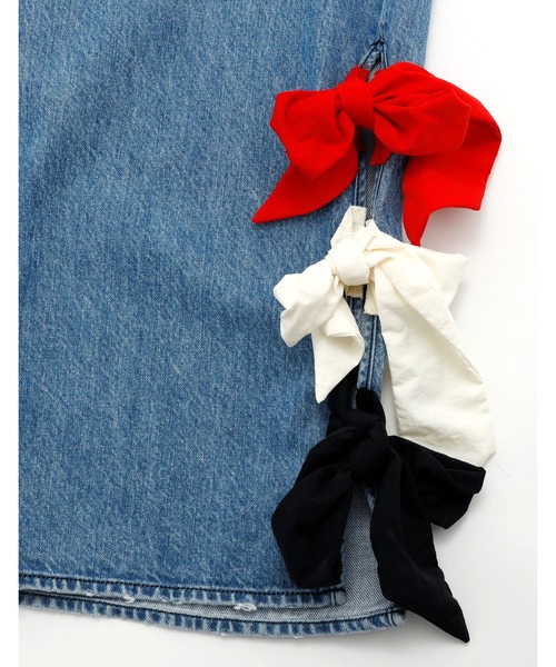 Little sunny bite(リトルサニーバイト)の「denim ribbon pants(デニムパンツ・レディース・インディゴブルー/ブルー・MEDIUM/SMALL)」の7枚目の写真