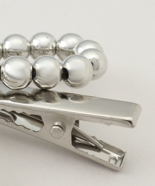 U by SPICK&SPAN（ユーバイスピックアンドスパン）の「BIGリボンヘアピン（その他ヘアアクセサリー・レディース・シルバー/ホワイト・FREE）」の5枚目の写真