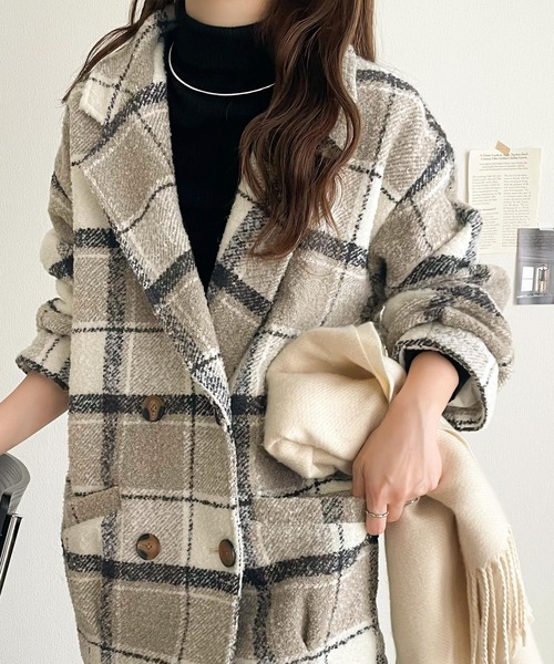 セール】【mily bilet】冬のコーデを引き立てる。起毛ブークレチェック