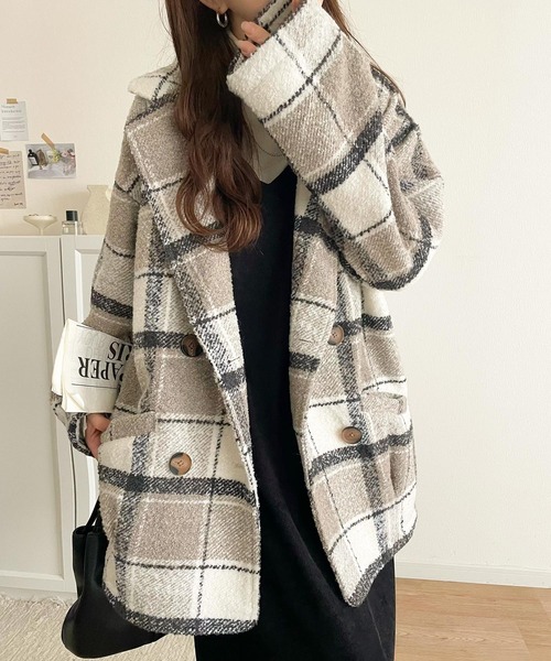 セール】【mily bilet】冬のコーデを引き立てる。起毛ブークレチェック