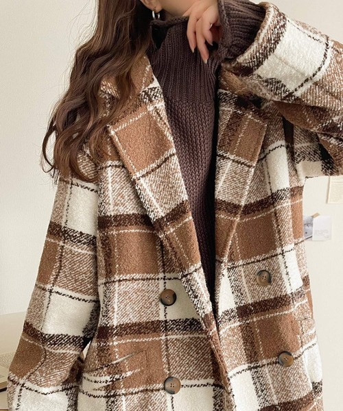 セール】【mily bilet】冬のコーデを引き立てる。起毛ブークレチェック