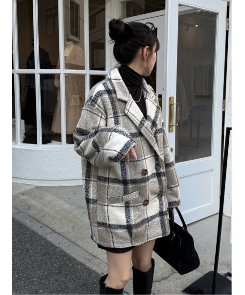 セール】【mily bilet】冬のコーデを引き立てる。起毛ブークレチェック