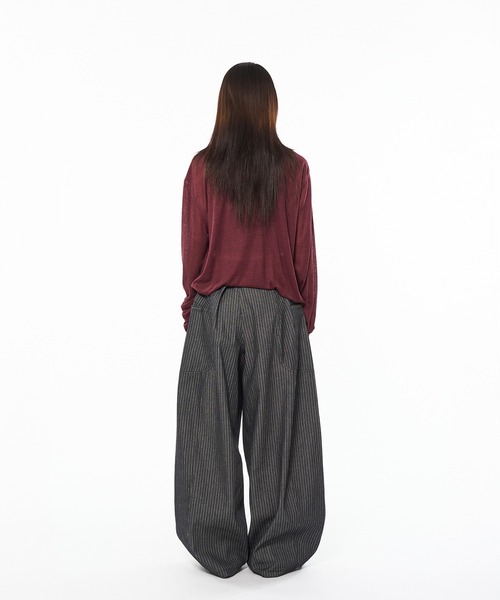シアーヘンリーネックプルオーバー　ブラック シアーヘンリーネックプルオーバー(F OFF WHITE): トップス