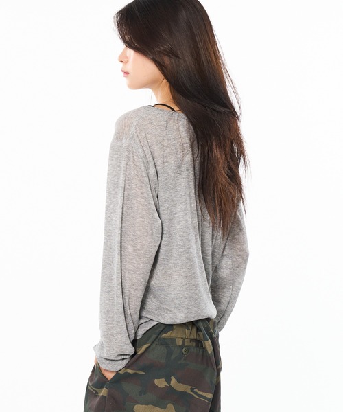 WISH FOR EVER(ウィッシュフォーエバー)の「SHEER HENRY NECK LONG SLEEVE PULLOVER / シアーヘンリーネックロングスリーブプルオーバー(Tシャツ/カットソー・メンズ・ブラック/グレー/ホワイト/ボルドー・SMALL/MEDIUM/LARGE)」の21枚目の写真