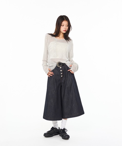 WISH FOR EVER(ウィッシュフォーエバー)の「SHEER HENRY NECK LONG SLEEVE PULLOVER / シアーヘンリーネックロングスリーブプルオーバー(Tシャツ/カットソー・メンズ・ブラック/グレー/ホワイト/ボルドー・SMALL/MEDIUM/LARGE)」の10枚目の写真