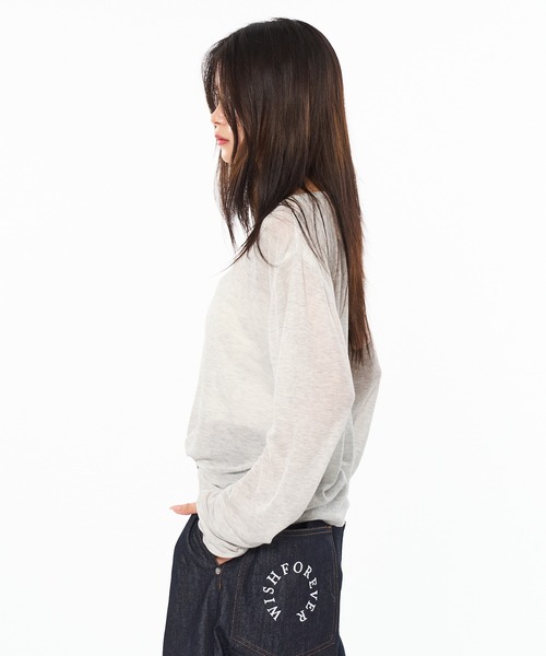 WISH FOR EVER(ウィッシュフォーエバー)の「SHEER HENRY NECK LONG SLEEVE PULLOVER / シアーヘンリーネックロングスリーブプルオーバー(Tシャツ/カットソー・メンズ・ブラック/グレー/ホワイト/ボルドー・SMALL/MEDIUM/LARGE)」の16枚目の写真