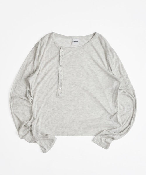 セール】SHEER HENRY NECK LONG SLEEVE PULLOVER / シアーヘンリー