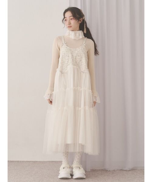 petit flowerチュールキャミワンピース（ワンピース）｜merry jenny