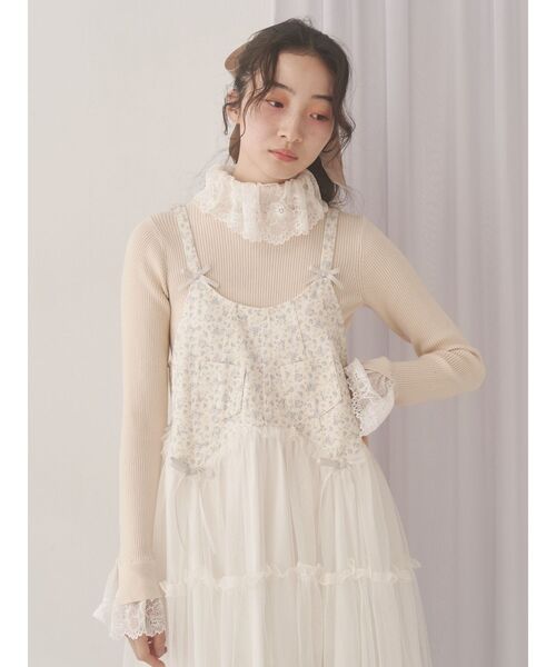 merry jenny(メリージェニー)の「petit flowerチュールキャミワンピース(ワンピース・レディース・ピンク/ブルー/アイボリー・FREE)」の4枚目の写真