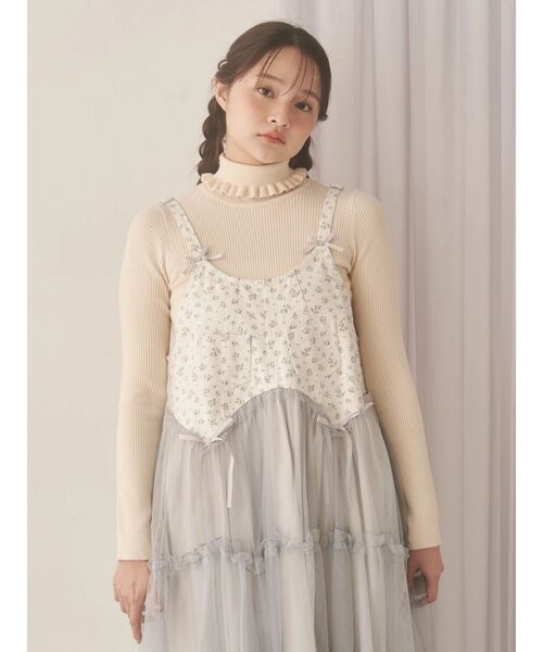 merry jenny(メリージェニー)の「petit flowerチュールキャミワンピース(ワンピース・レディース・ピンク/ブルー/アイボリー・FREE)」の15枚目の写真