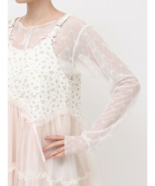 merry jenny(メリージェニー)の「petit flowerチュールキャミワンピース(ワンピース・レディース・ピンク/ブルー/アイボリー・FREE)」の14枚目の写真