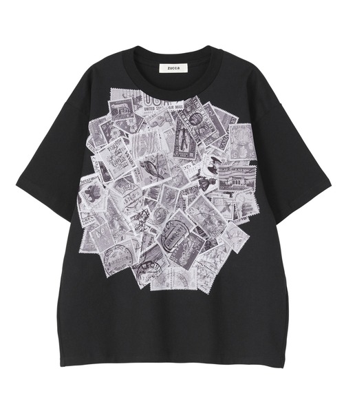 ZUCCa（ズッカ）の「(S)スタンプT / Tシャツ / S（Tシャツ/カットソー・レディース・ホワイト/ブラック・M size）」の2枚目の写真