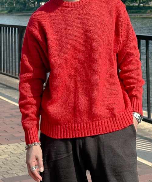 NO WAY（ノーウェイ）の「/Bling leads/クルーネックカラーニット（ニット/セーター・メンズ・ブルー/ブラック/グリーン/レッド/チャコール/ホワイト・LARGE/X-LARGE/MEDIUM）」の9枚目の写真