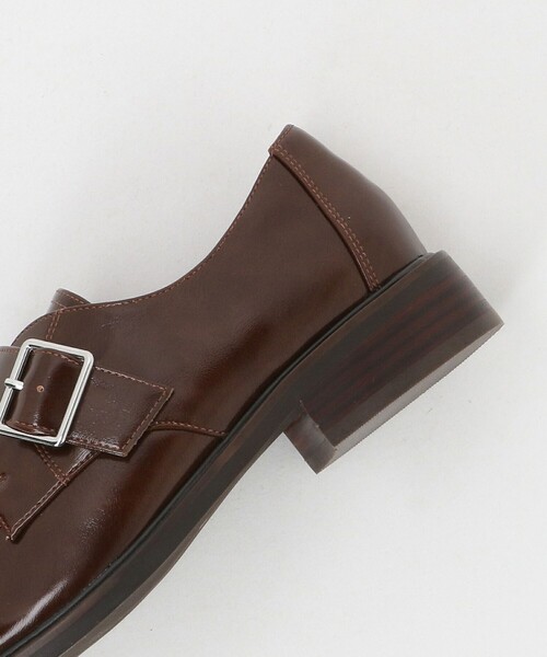 green label relaxing（グリーンレーベルリラクシング）の「スクエア モンク ストラップ シューズ / モンクシューズ 撥水（ドレスシューズ・レディース・ブラック/ブラウン系・M/L/S）」の18枚目の写真