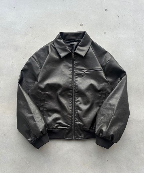 MandO(エムオー)(エムオー)の「ヴィンテージライクジップ合皮ブルゾン(ブルゾン・メンズ・ブラック・LARGE/MEDIUM)」の8枚目の写真