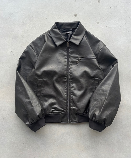MandO(エムオー)(エムオー)の「ヴィンテージライクジップ合皮ブルゾン(ブルゾン・メンズ・ブラック・LARGE/MEDIUM)」の9枚目の写真