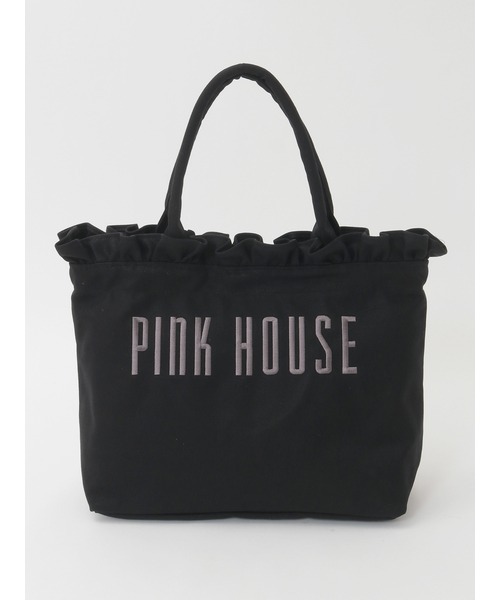 PINK HOUSE（ピンクハウス）の「ロゴ刺繍フリルバッグ（トートバッグ
