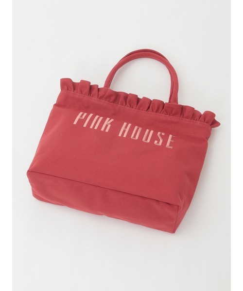 PINK HOUSE（ピンクハウス）の「ロゴ刺繍フリルバッグ（トートバッグ