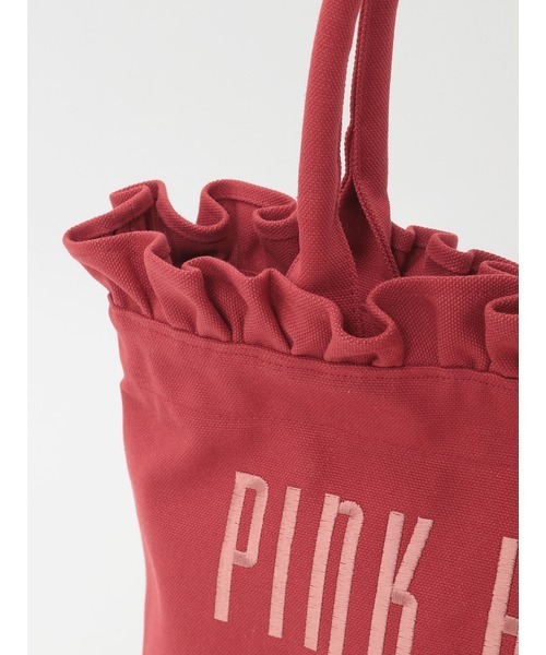 PINK HOUSE（ピンクハウス）の「ロゴ刺繍フリルバッグ（トートバッグ