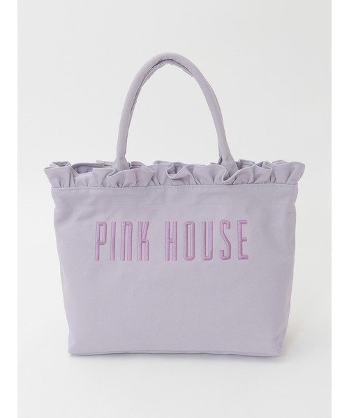 PINK HOUSE（ピンクハウス）の「ロゴ刺繍フリルバッグ（トートバッグ