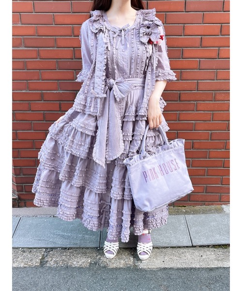 新品 ピンクハウス♥Teddyシルエットフリルバッグ／ラベンダー 新品 ピンクハウス♥Teddyシルエットフリルバッグ／ラベンダーの通販は