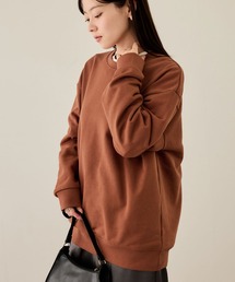 【NAVY / ネイビー】【ユニセックス】オーバーサイズクルーネックスウェット