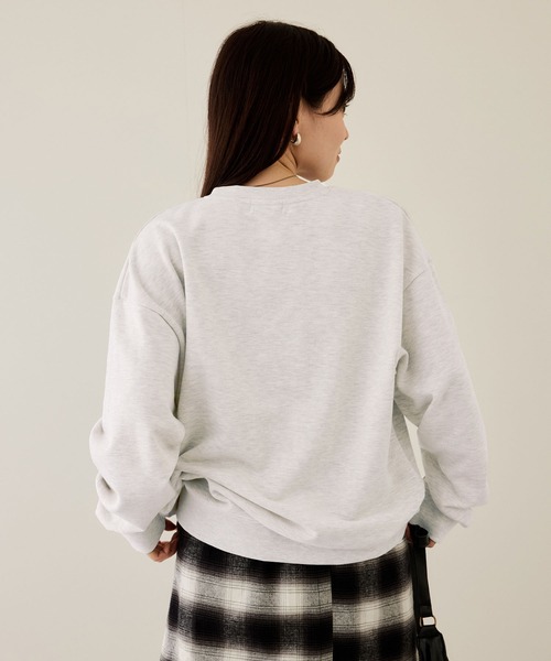 NAVY(ネイビー)の「【NAVY / ネイビー】【ユニセックス】オーバーサイズクルーネックスウェット(Tシャツ/カットソー・メンズ・テラコッタ/スミクロ/ネイビー/杢グレー/ホワイト系・M/S/XL/L)」の8枚目の写真