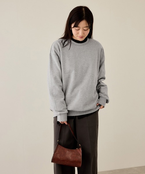 NAVY(ネイビー)の「【NAVY / ネイビー】【ユニセックス】オーバーサイズクルーネックスウェット(Tシャツ/カットソー・メンズ・テラコッタ/スミクロ/ネイビー/杢グレー/ホワイト系・M/S/XL/L)」の12枚目の写真