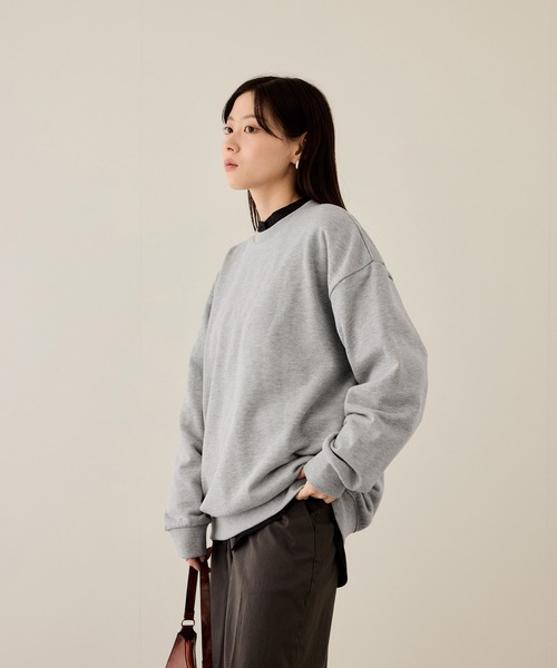NAVY(ネイビー)の「【NAVY / ネイビー】【ユニセックス】オーバーサイズクルーネックスウェット(Tシャツ/カットソー・メンズ・テラコッタ/スミクロ/ネイビー/杢グレー/ホワイト系・M/S/XL/L)」の13枚目の写真