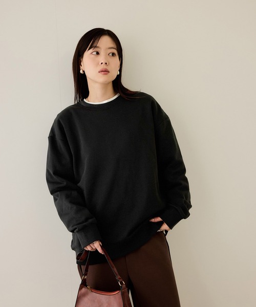 NAVY(ネイビー)の「【NAVY / ネイビー】【ユニセックス】オーバーサイズクルーネックスウェット(Tシャツ/カットソー・メンズ・テラコッタ/スミクロ/ネイビー/杢グレー/ホワイト系・M/S/XL/L)」の16枚目の写真