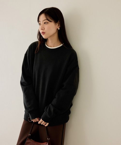 NAVY(ネイビー)の「【NAVY / ネイビー】【ユニセックス】オーバーサイズクルーネックスウェット(Tシャツ/カットソー・メンズ・テラコッタ/スミクロ/ネイビー/杢グレー/ホワイト系・M/S/XL/L)」の17枚目の写真