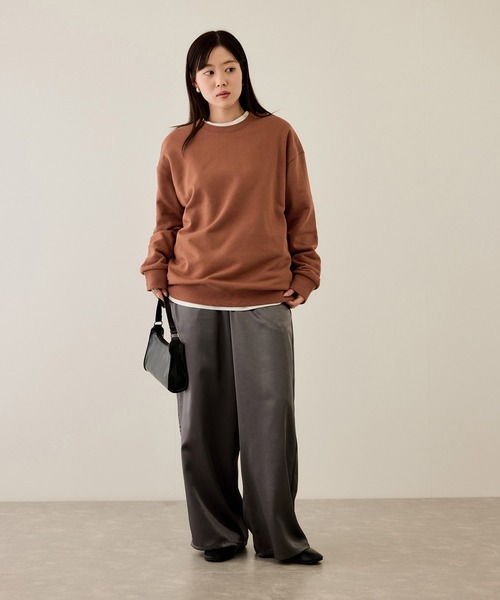 NAVY(ネイビー)の「【NAVY / ネイビー】【ユニセックス】オーバーサイズクルーネックスウェット(Tシャツ/カットソー・メンズ・テラコッタ/スミクロ/ネイビー/杢グレー/ホワイト系・M/S/XL/L)」の22枚目の写真