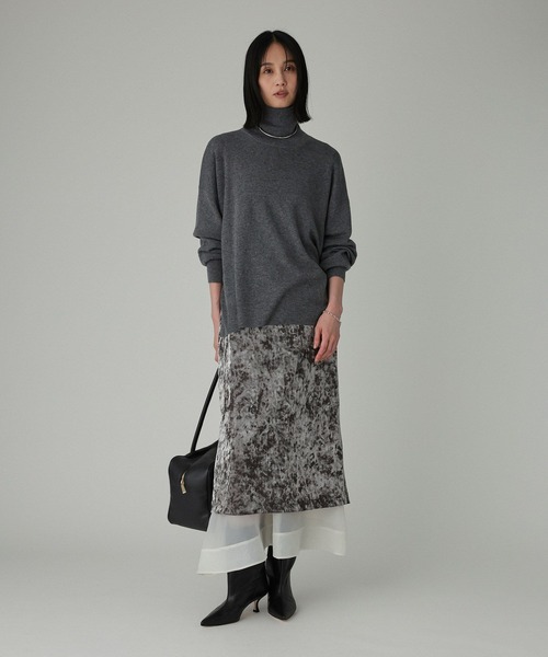 BABYLONE（バビロン）の「ベロアレイヤードスカート（スカート・レディース・グレー/ブラウン・38inch/36inch）」の14枚目の写真