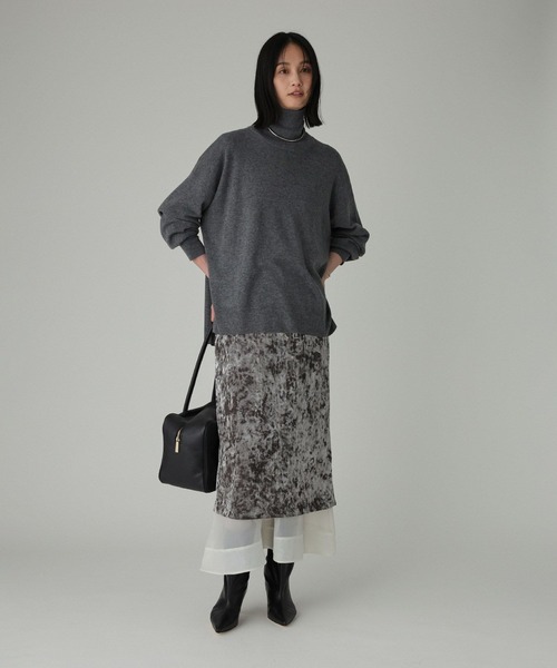 BABYLONE（バビロン）の「ベロアレイヤードスカート（スカート・レディース・グレー/ブラウン・38inch/36inch）」の8枚目の写真