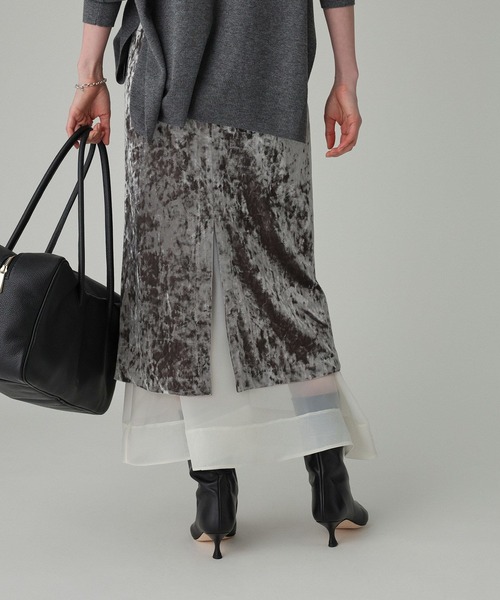 BABYLONE（バビロン）の「ベロアレイヤードスカート（スカート・レディース・グレー/ブラウン・38inch/36inch）」の13枚目の写真