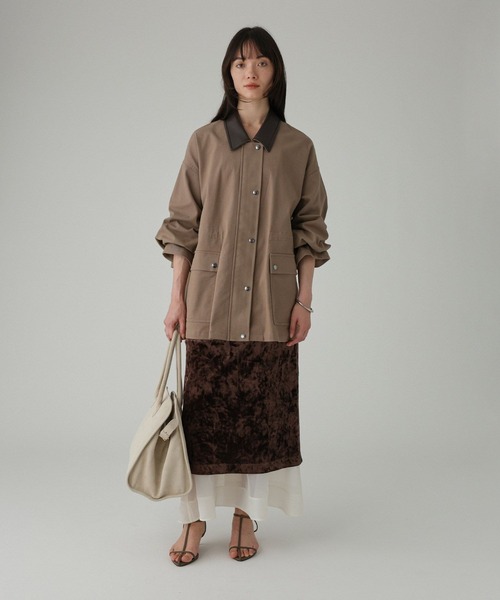 BABYLONE（バビロン）の「ベロアレイヤードスカート（スカート・レディース・グレー/ブラウン・38inch/36inch）」の3枚目の写真